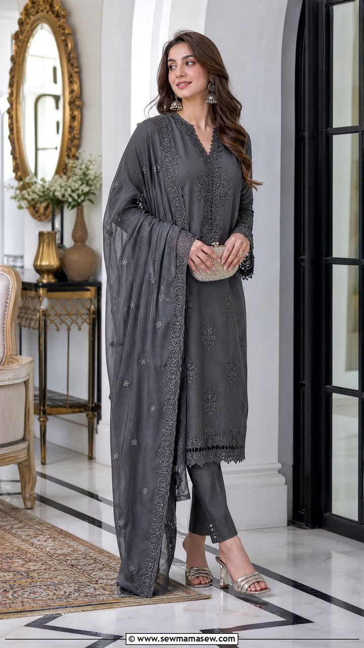 Pant style salwar suit with dupatta - 25 Iftar outfit ideas