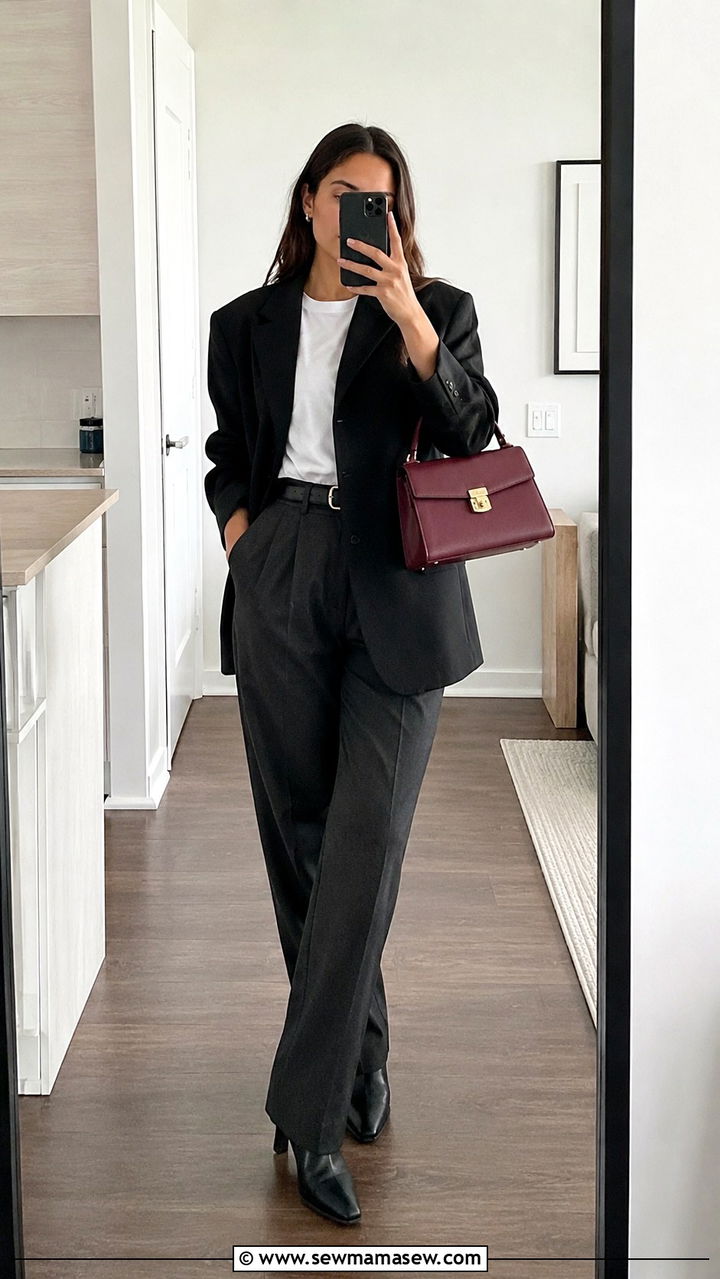 Paris Outfit With Oversized Blazer And Tailored Trousers - 30 Paris outfits aesthetic