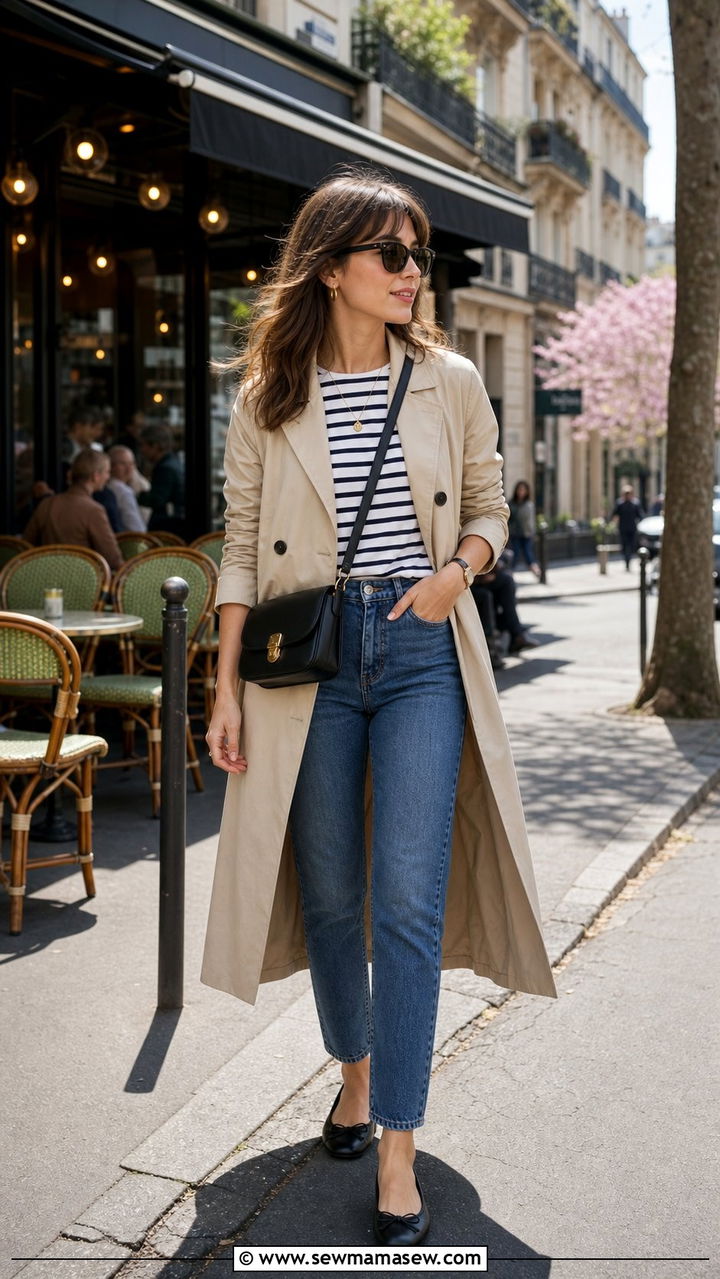 Paris Spring Outfit With Trench Coat - 25 Europe travel outfits Pinterest