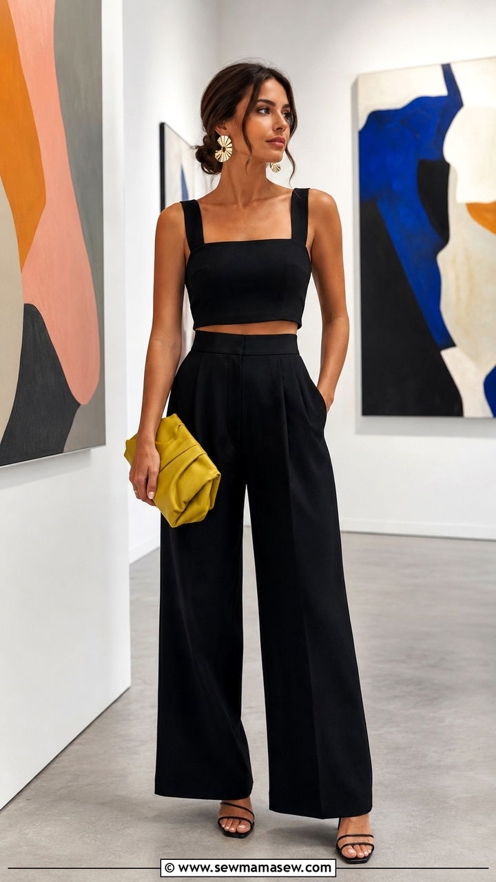 Parisian Brunch Outfit Black TwoPiece Set - 30 Brunch outfit ideas Parisian chic