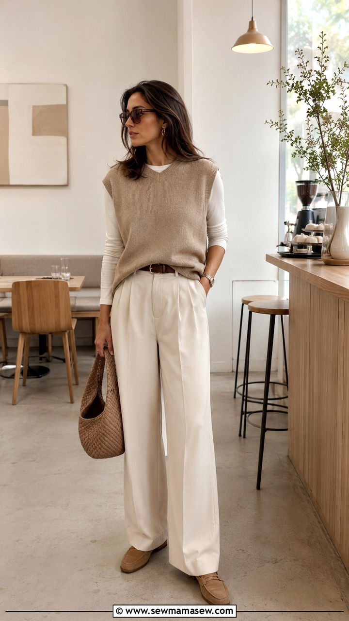 Parisian Brunch Outfit Monochrome Neutral Outfit - 30 Brunch outfit ideas Parisian chic