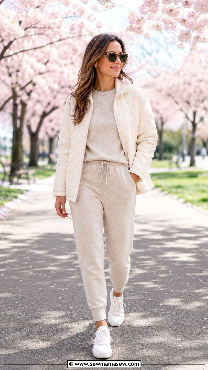 Park Walk Outfit With a Matching Lounge Set - 20 spring recreation dressing outfit ideas