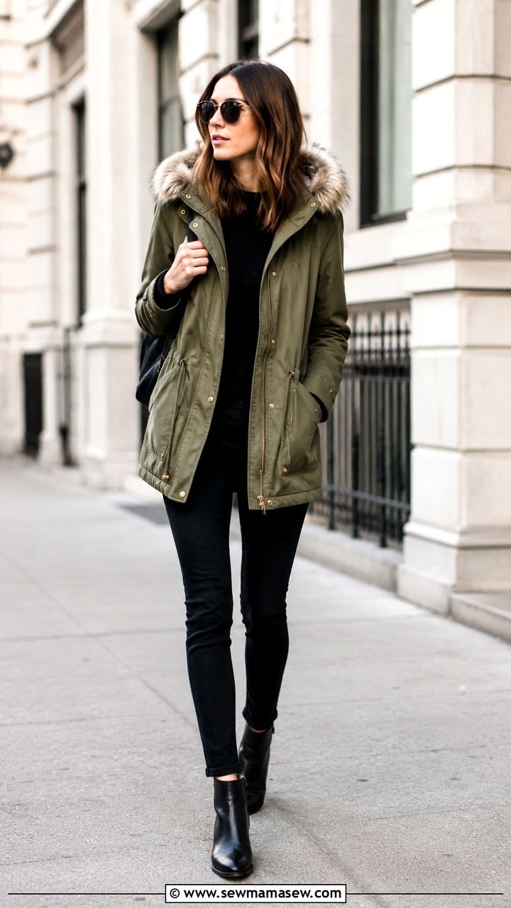 Parka with skinny jeans and ankle boots - 30 How to style a parka