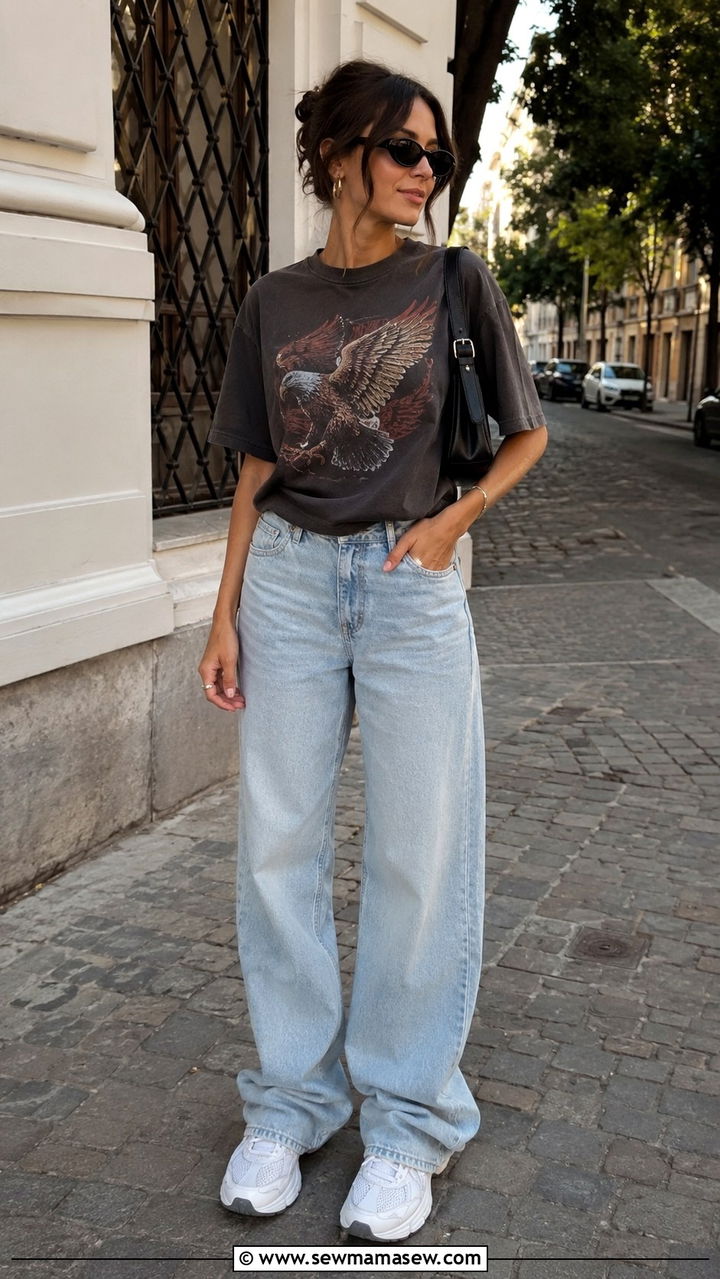 Pastel Blazer With Wide Leg Trousers And Sneakers - 20 Put together summer outfit ideas 2026