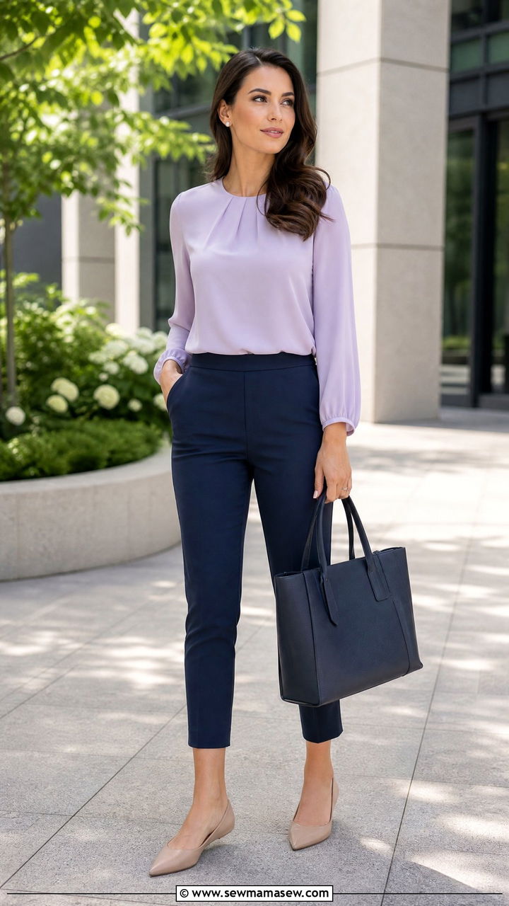 Pastel Blouse and Cropped Trousers - 35 July outfit ideas