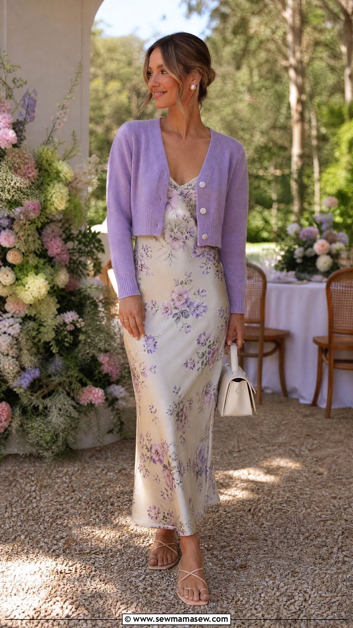 Pastel Cardigan Over A Slip Dress Spring Outfit - 20 Spring outfits for 75 degree weather