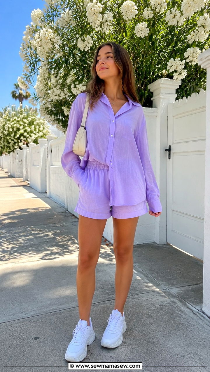 Pastel Co Ord Set with White Chunky Sneakers - 30 Trendy outfits for 16 year olds