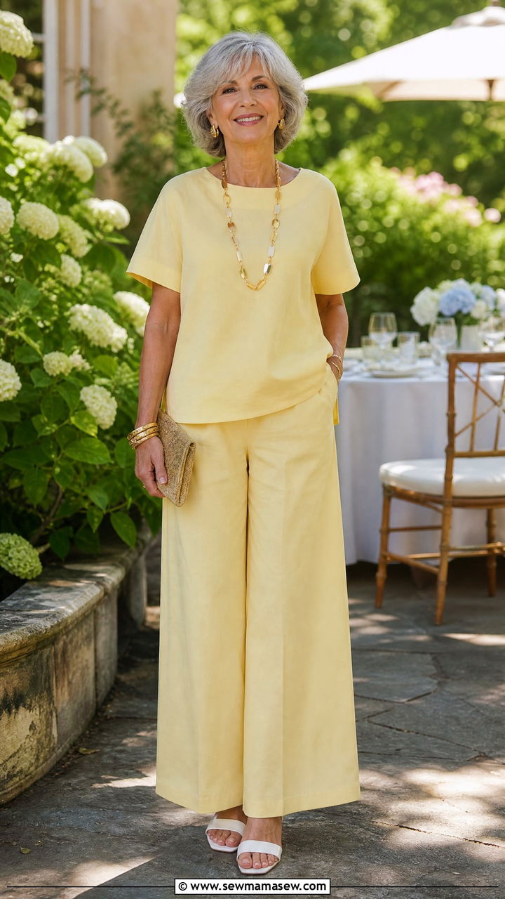 Pastel Color Two Piece Set - 30 Summer outfits for women over 70