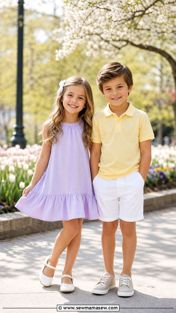 Pastel Coordinated Sibling Outfits For Spring - 25 Spring sibling outfit ideas