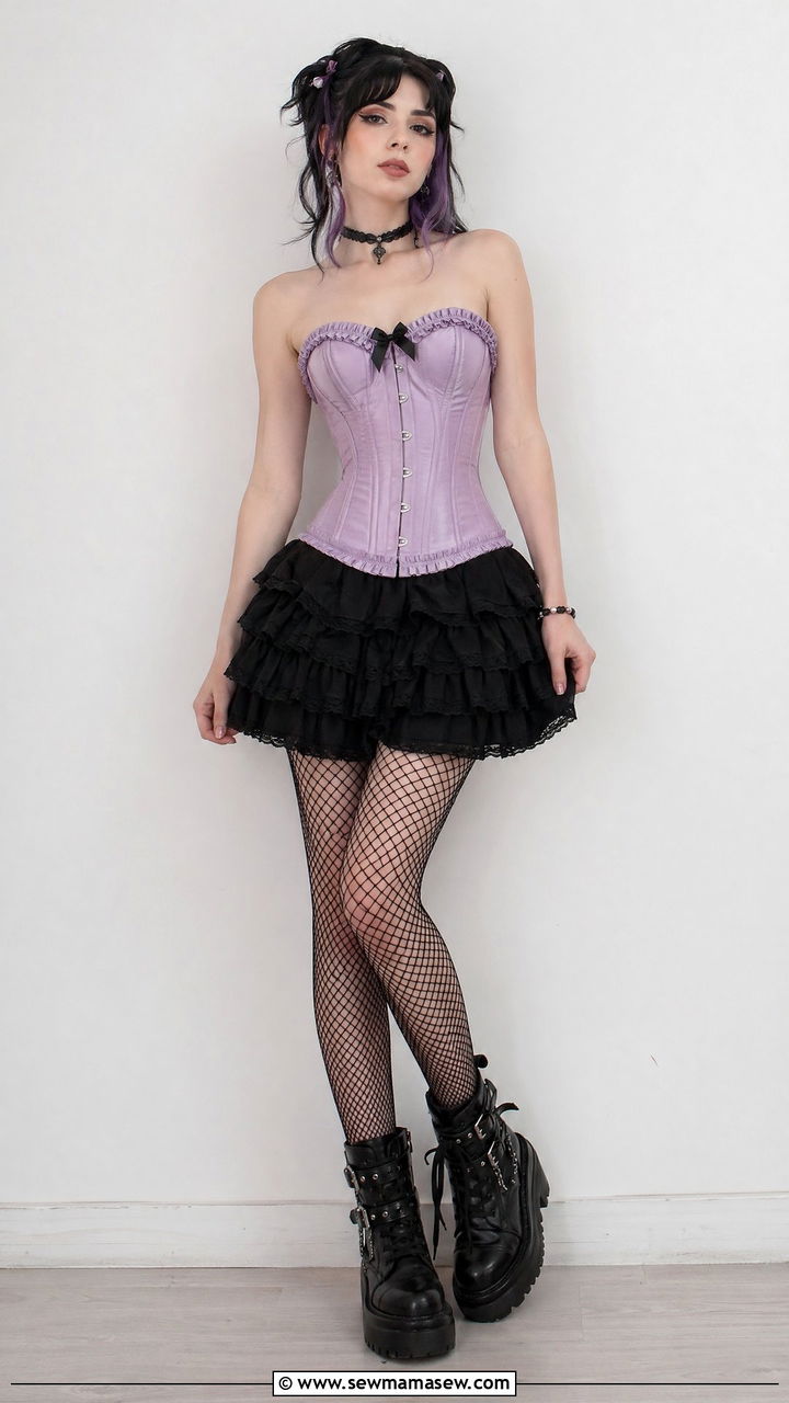 Pastel Corset and Tiered Skirt - 35 E-girl outfit ideas