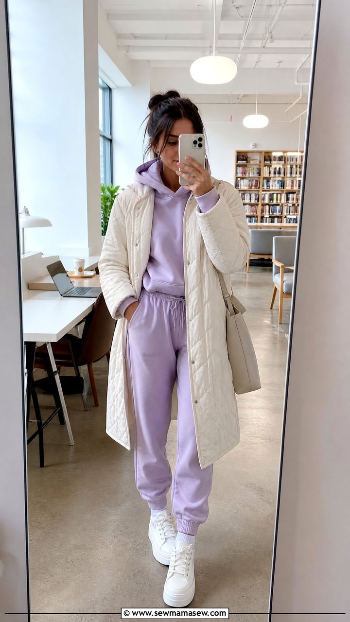 Pastel Hoodie With Matching Jogger Set - 30 Medical student outfit ideas