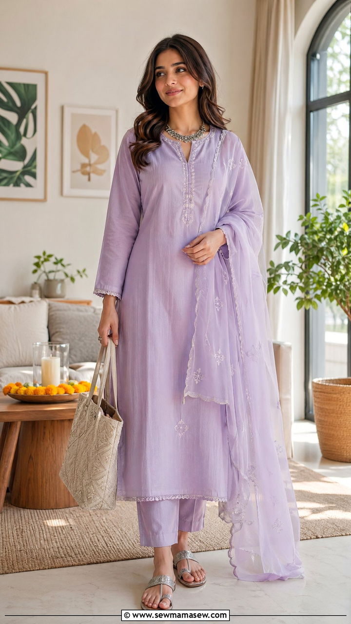 Pastel Kurta Set For Diwali Day - 35 Diwali outfit ideas for women