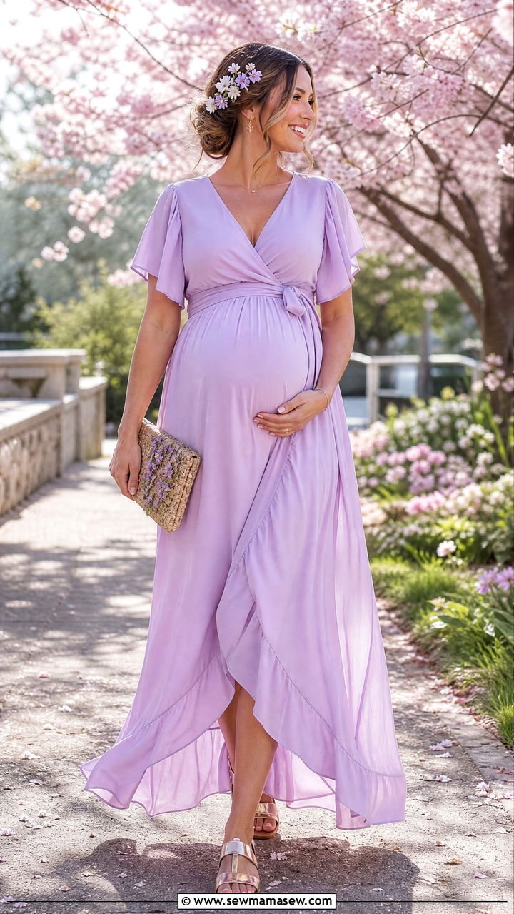 Pastel Maxi Dress Gender Reveal - 30 Gender reveal photo outfit ideas