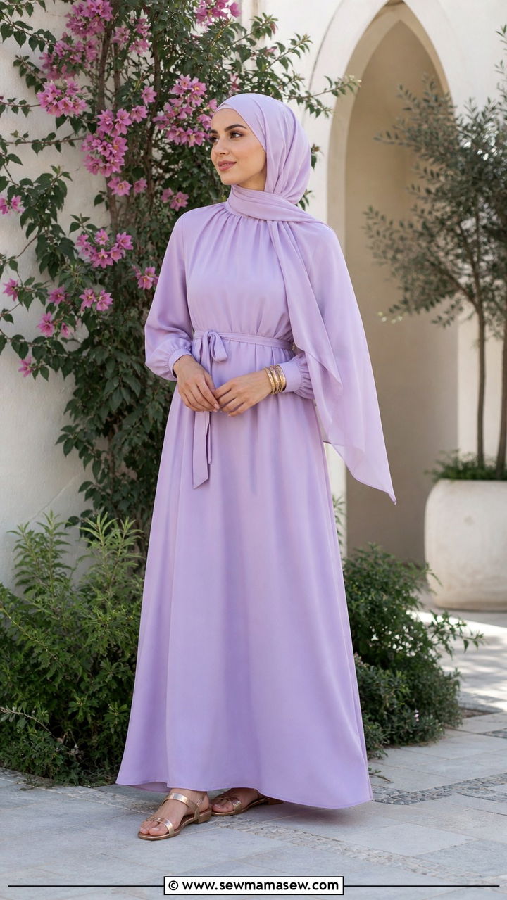 Pastel Maxi Dress Ramadan Modest Look - 40 Ramadan outfit ideas