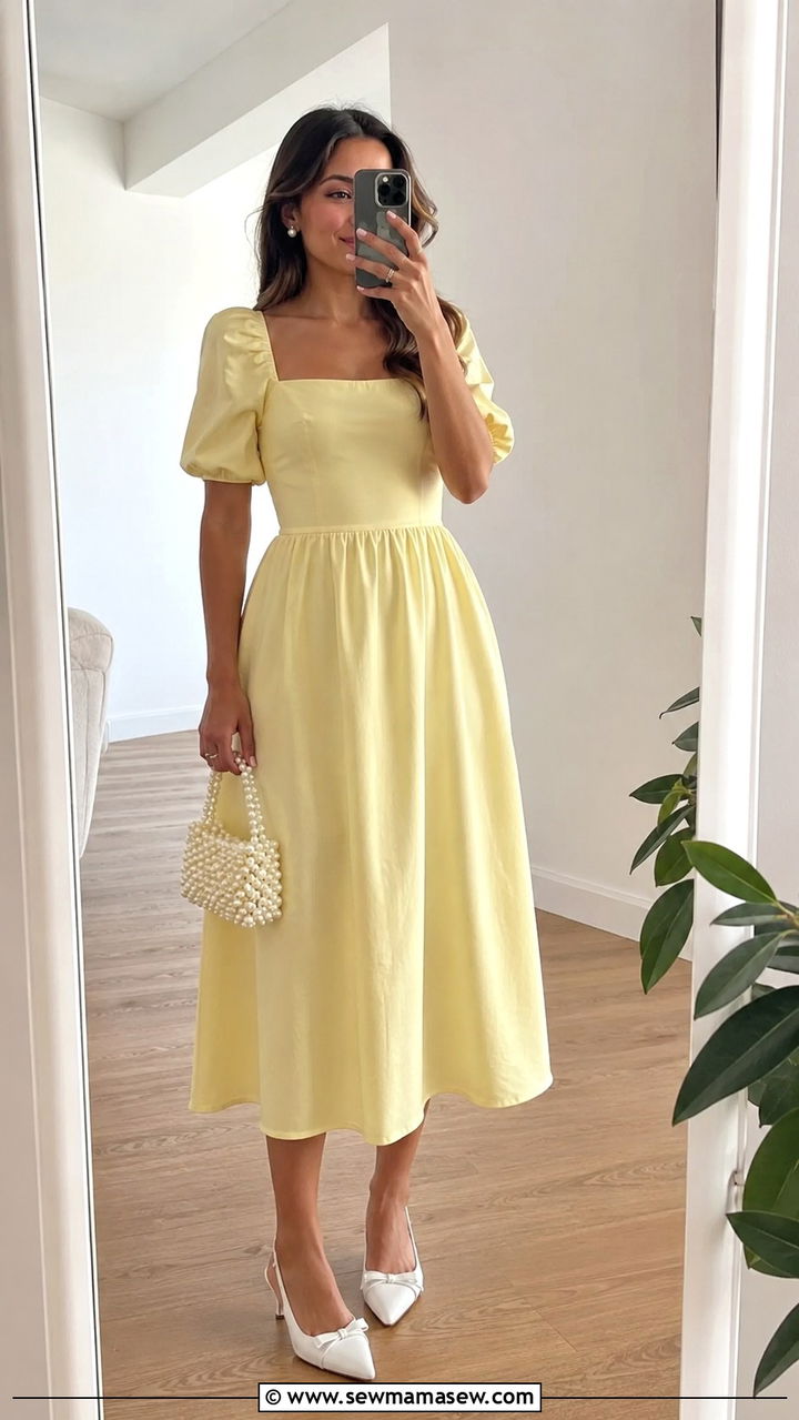 Pastel Midi Dress Wedding Guest Outfit - 25 Wedding guest outfit ideas pinterest