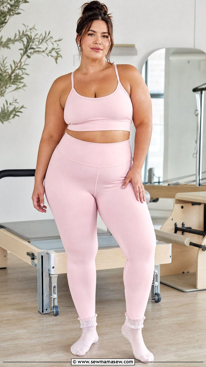 Pastel Pilates Set with Grip Socks - 30 Pilates outfit ideas plus size