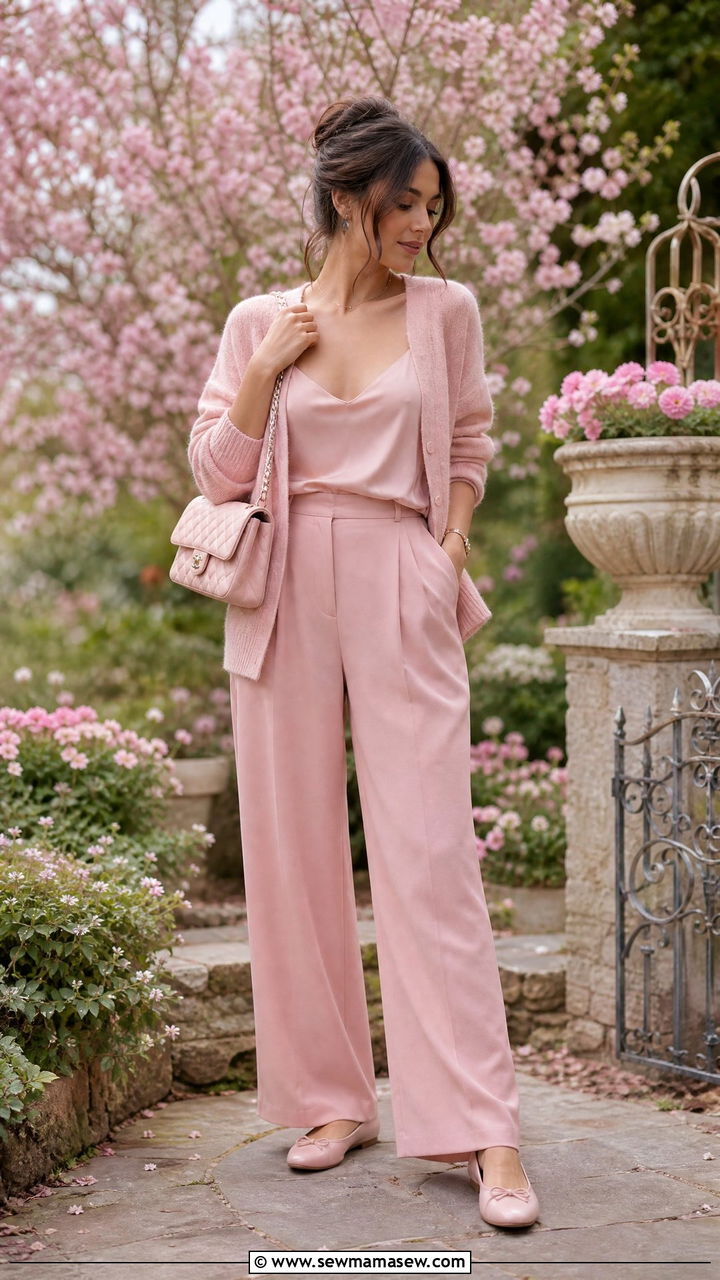 Pastel Pink Monochrome Outfit - 30 monochrome outfit ideas for women