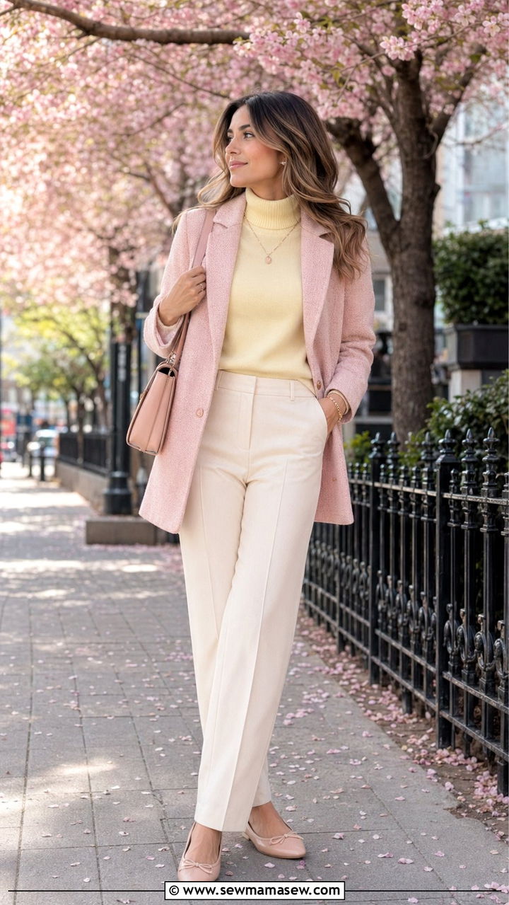 Pastel Pink and Yellow Layered Spring Outfit - 30 Yellow and pink outfit ideas