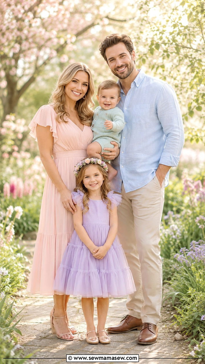 Pastel Spring Family Photo Outfits - 20 Pinterest family photo outfits