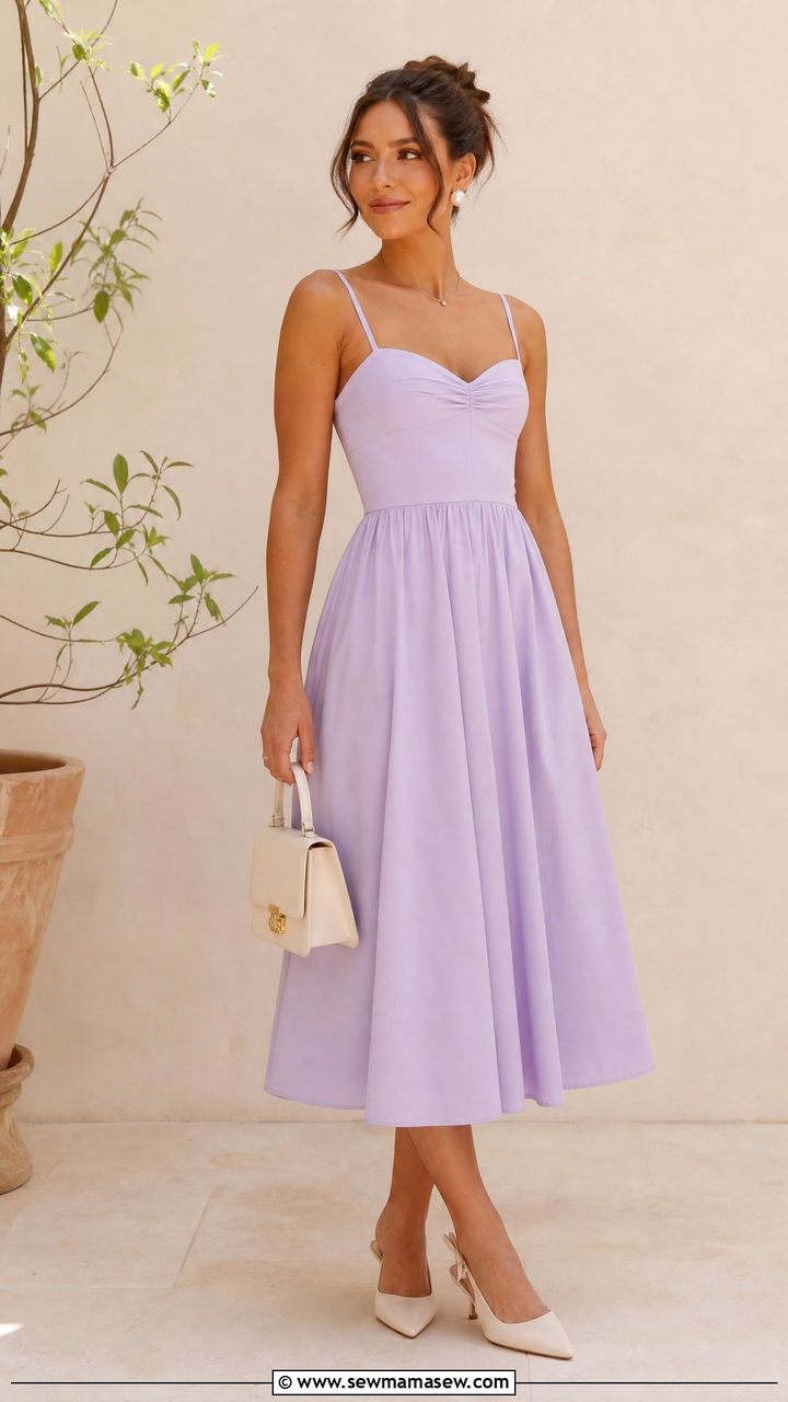 Pastel Sundress With Slingback Heels - 25 Brunch outfit ideas with a sundress