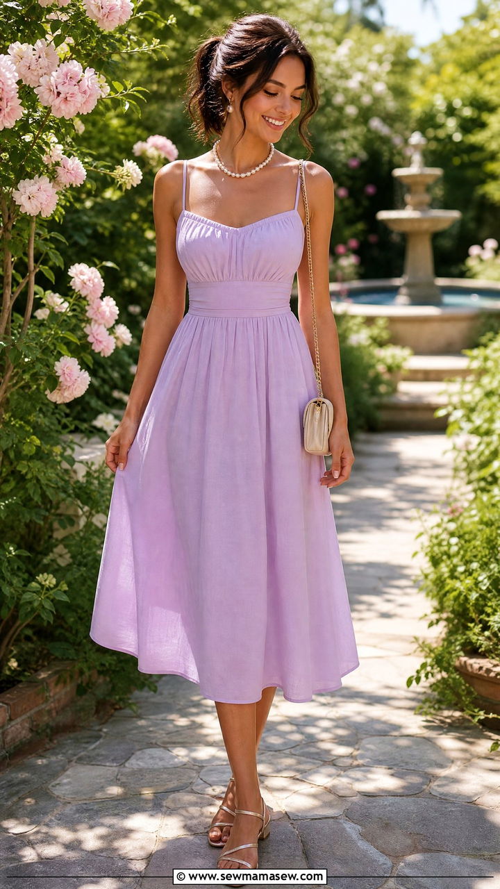Pastel Sundress With Strappy Sandals - 30 Summer outfits for family reunion