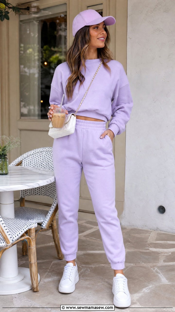 Pastel Sweatshirt And Jogger Co Ord Set - 25 Brunch outfit ideas with co-ord set