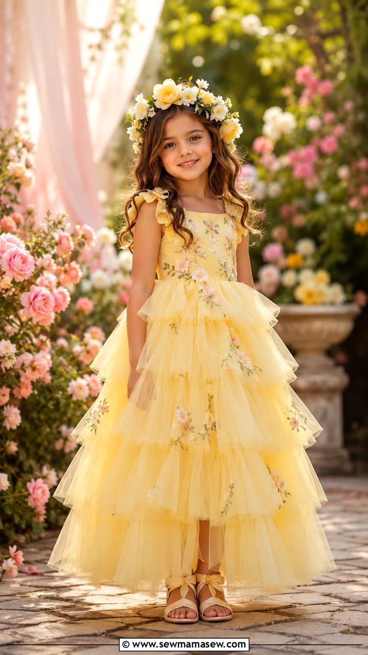 Pastel Tiered Tulle Girl Birthday Dress - 30 Kids birthday outfit ideas