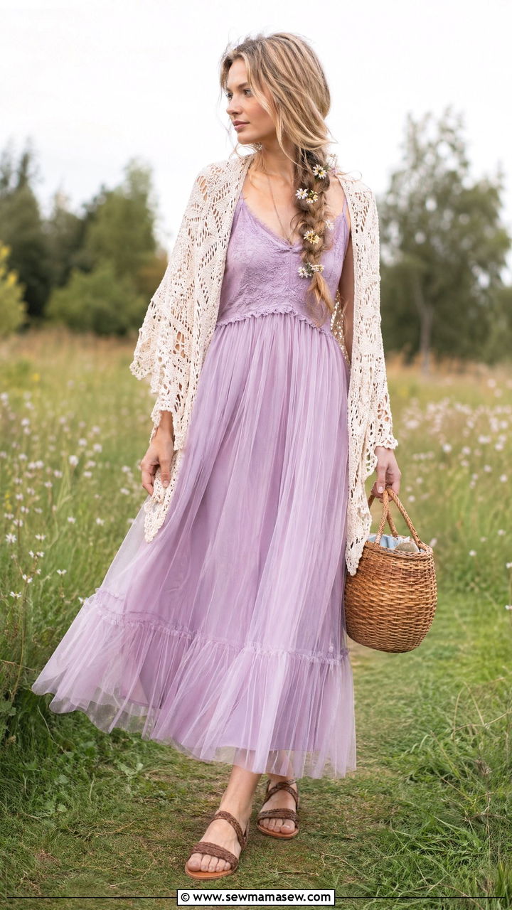 Pastel Tulle Maxi Dress Fairy Outfit - 35 Fairycore outfit ideas
