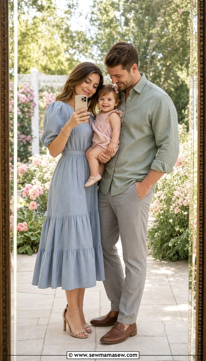 Pastel family photo outfit with toddler - 25 Family photo outfit ideas with toddlers