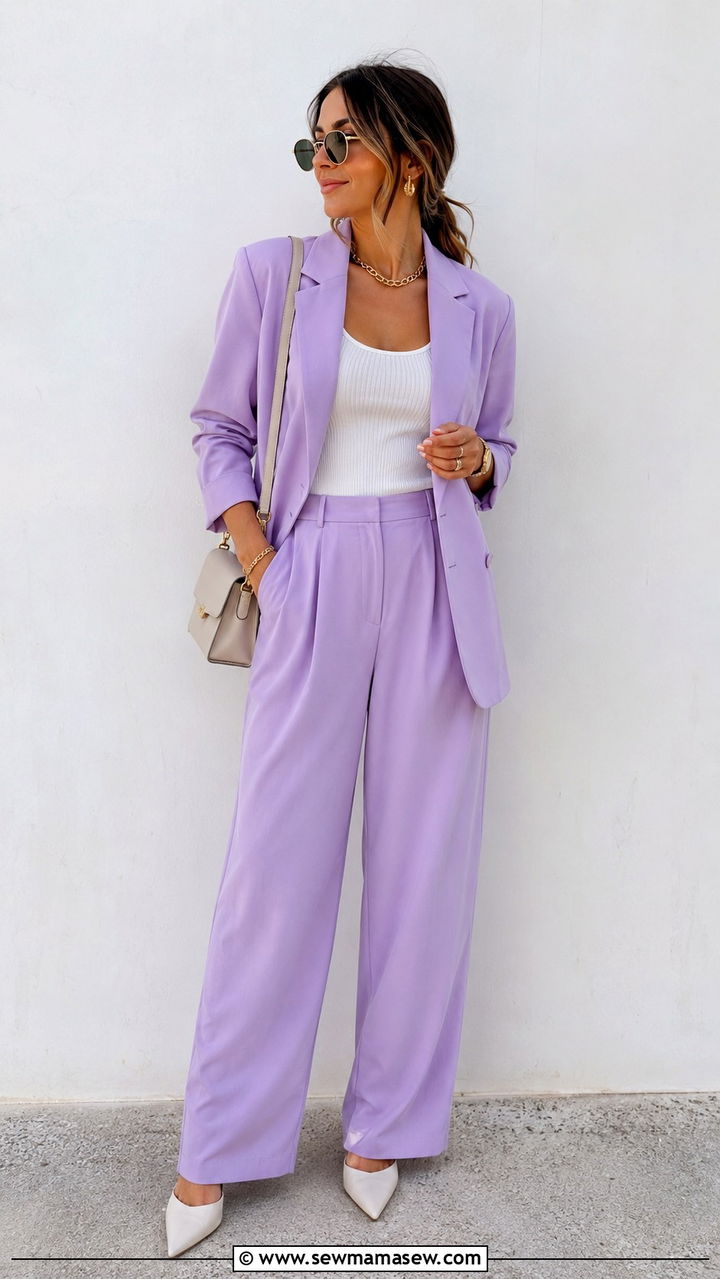 Pastel pantsuit outfit - 30 spring to summer outfits aesthetic