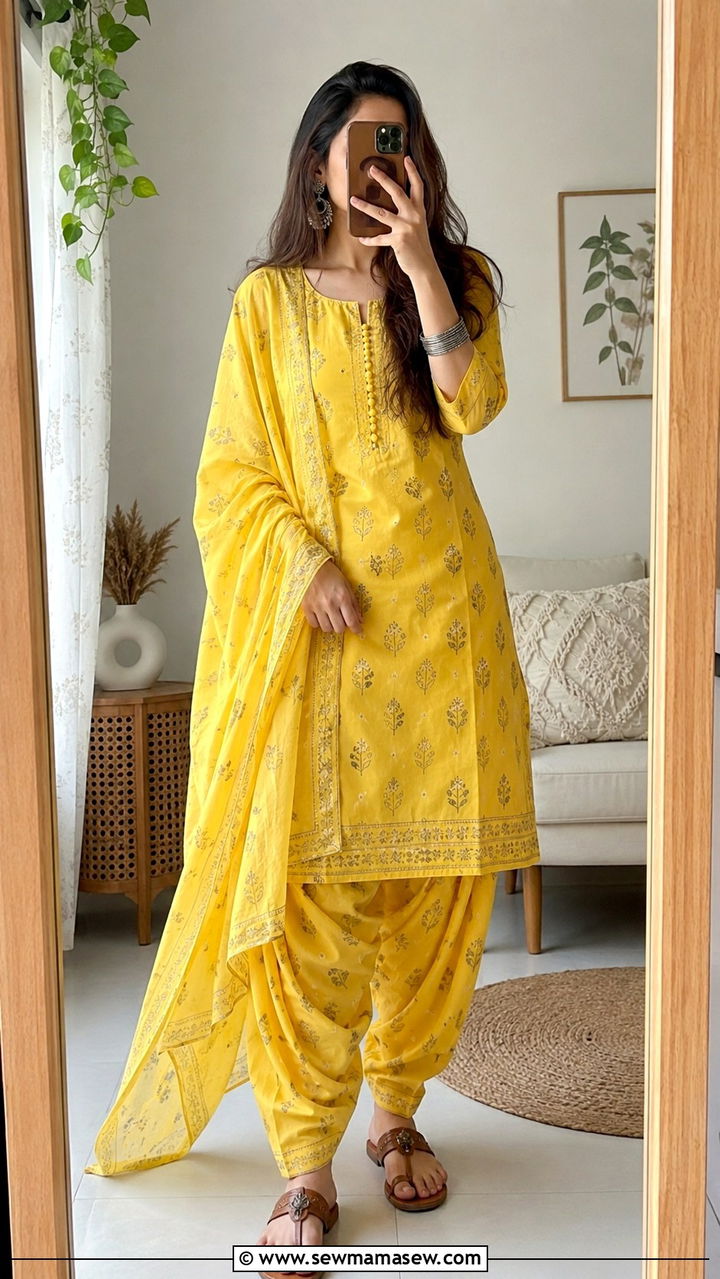 Patiala suit with long kameez - 20 Modest outfit ideas for India