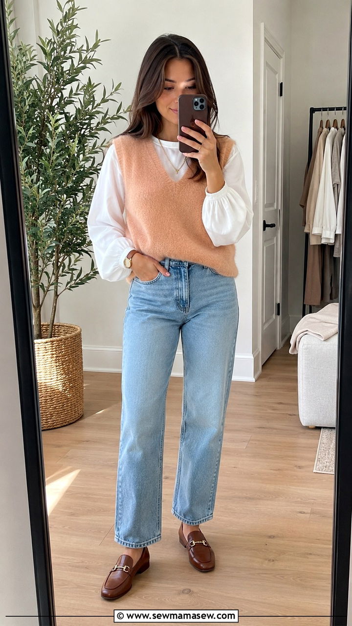 Peach Fuzz Vest Outfit - 25 Peach fuzz outfit ideas