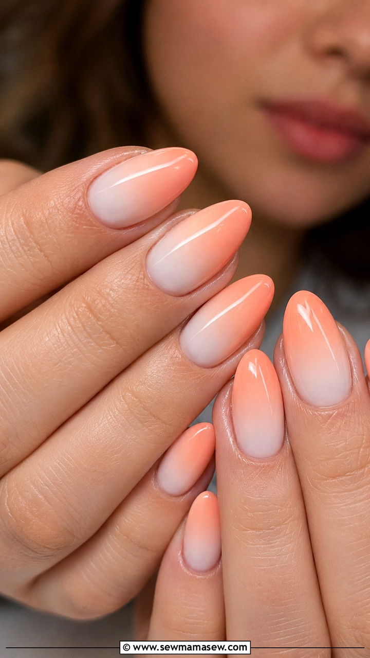 Peach Ombre Gel Nails - 50 gel polish