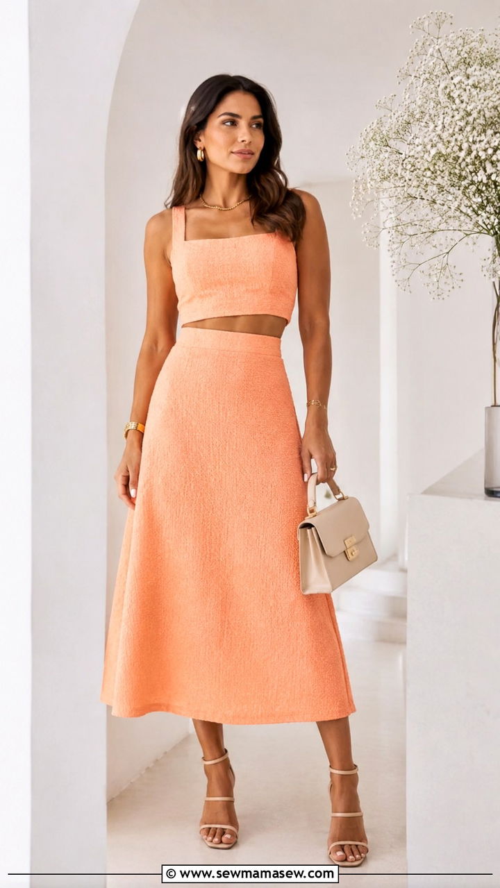 Peach Two Piece Set Spring Outfit - 30 Spring peach outfit ideas