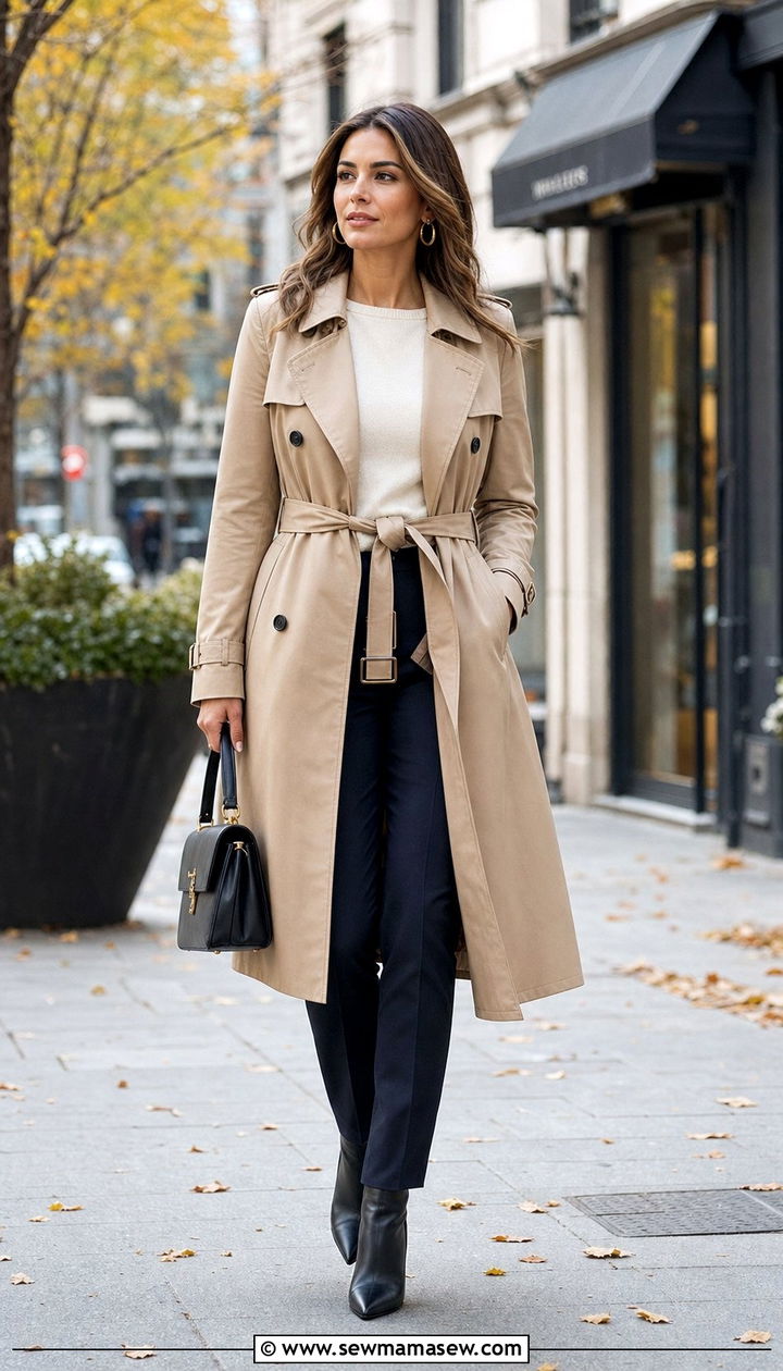 Pear Shape Belted Trench Coat Outfit - 25 Cute outfits for pear shape