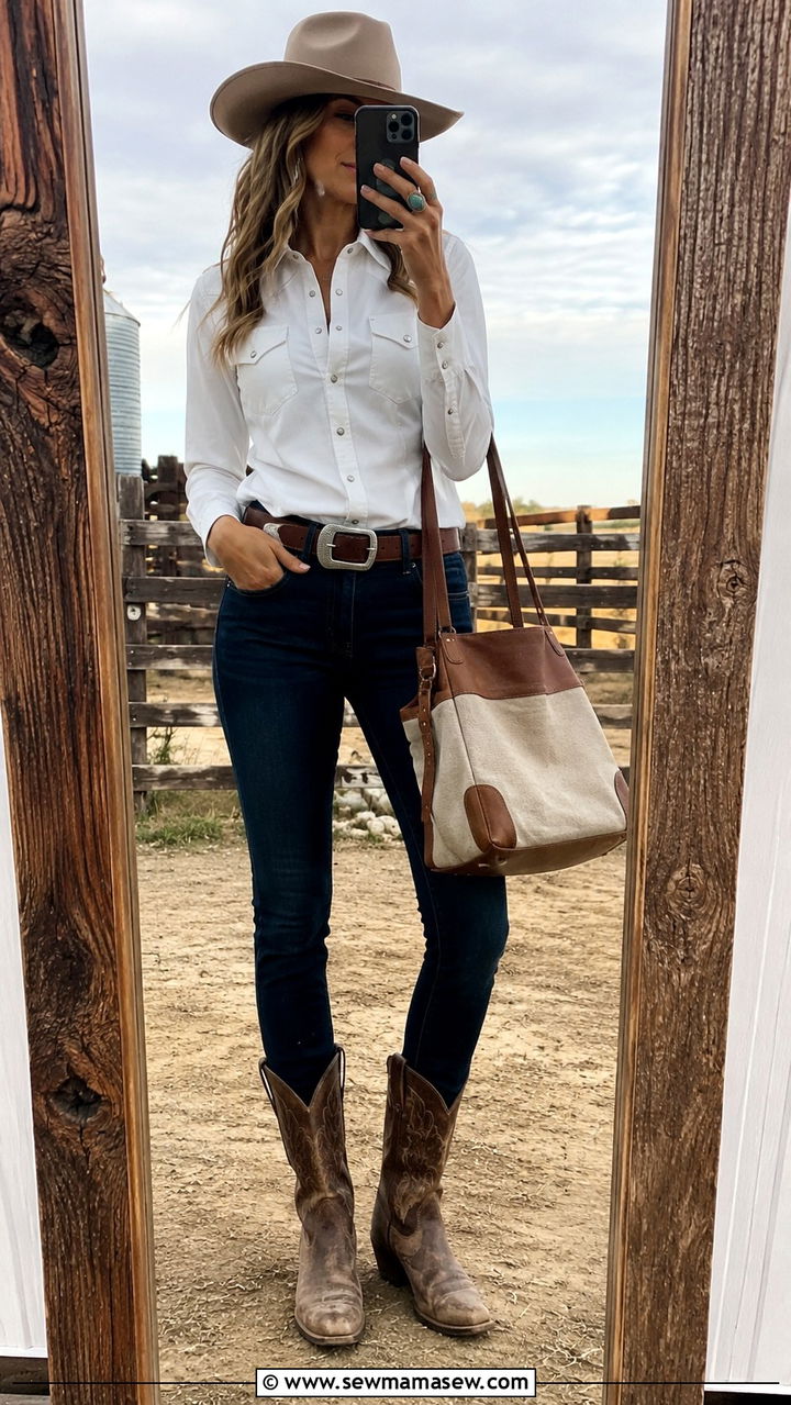 Pearl Snap Western Shirt Outfit Women - 30 Texas outfit ideas for women