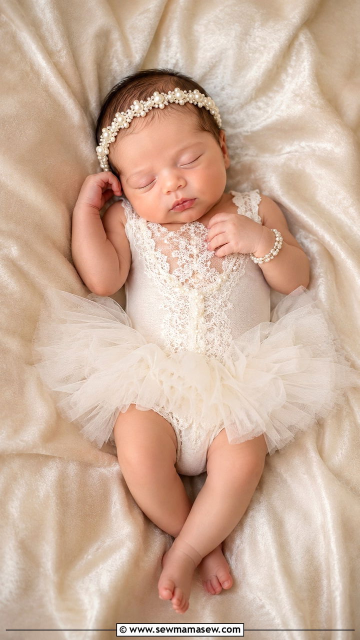 Pearl princess newborn girl photo outfit - 25 Newborn photoshoot outfit ideas