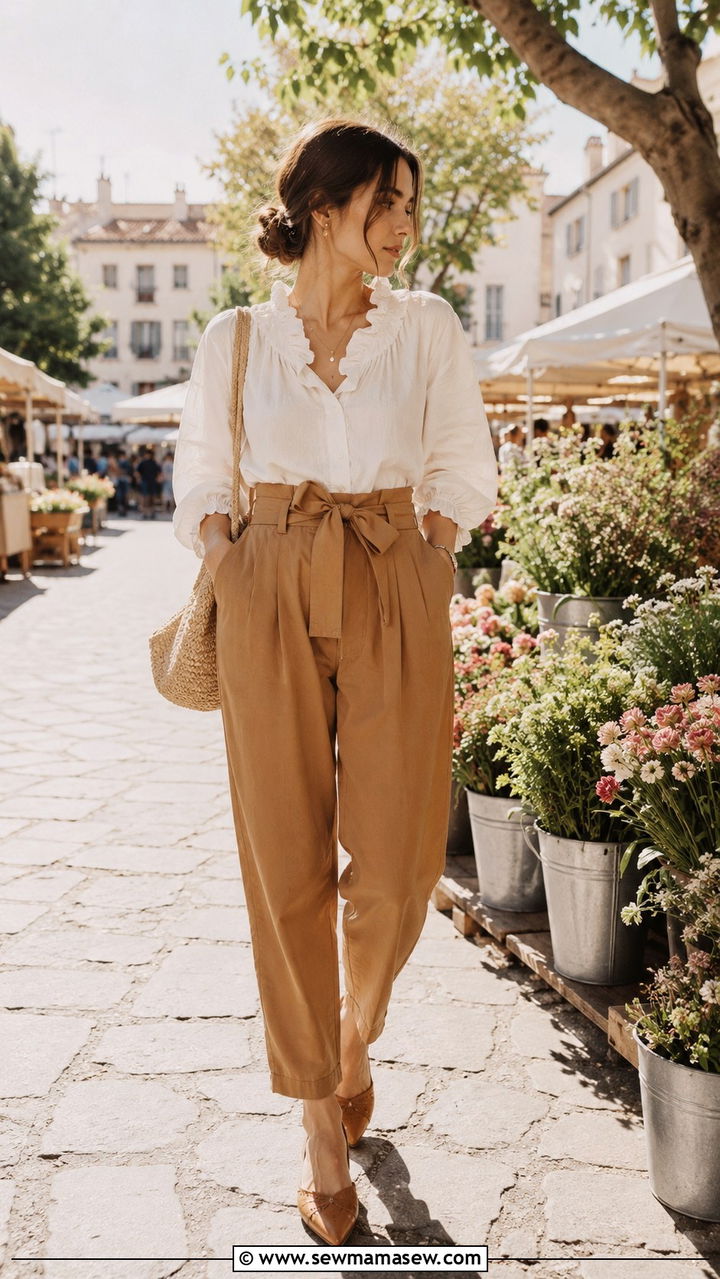 Peasant Blouse And Paperbag Trousers - 25 poetcore outfits