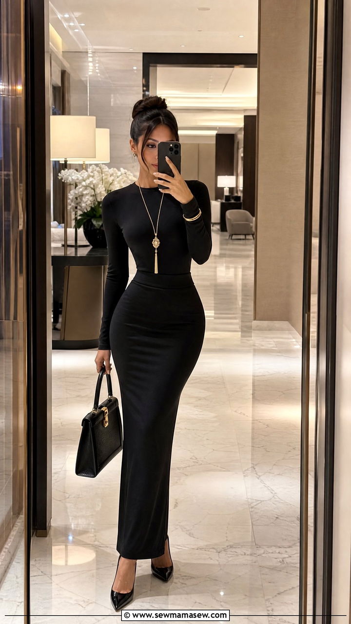Pencil Maxi Skirt With Bodysuit - 25 Petite outfit ideas with maxi skirt