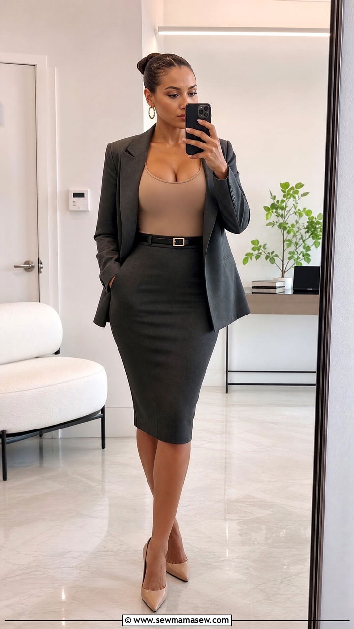 Pencil Skirt With A Bodysuit - 30 classy pencil skirt outfits