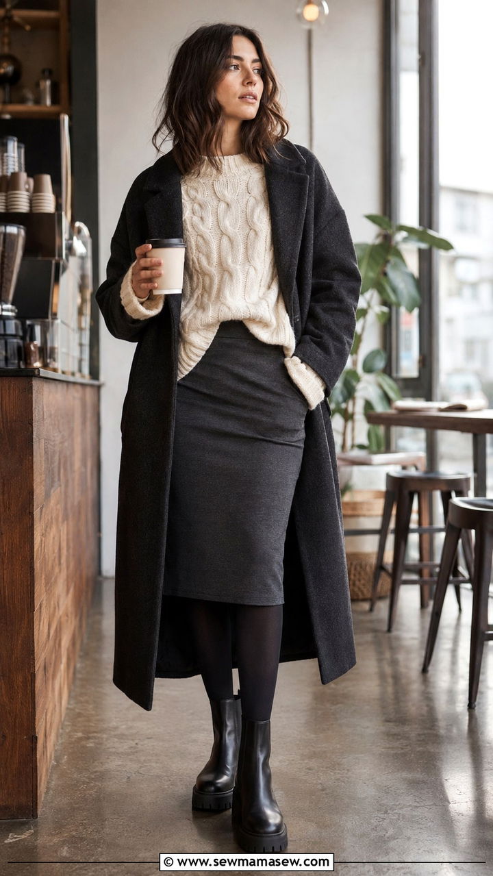 Pencil Skirt With Oversized Sweater Outfit - 30 how to style pencil skirt outfits
