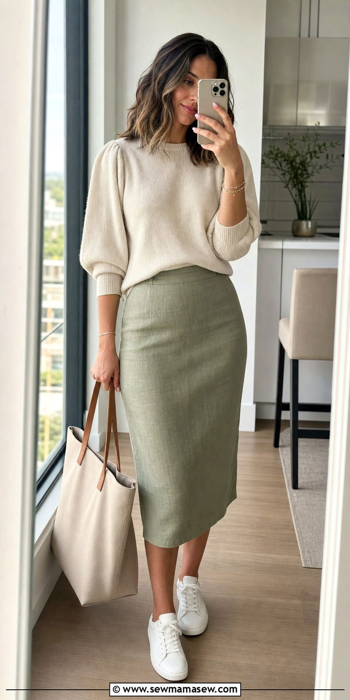 Pencil Skirt and Relaxed Knit Top Outfit 2026 - 25 spring summer 2026 outfits casual