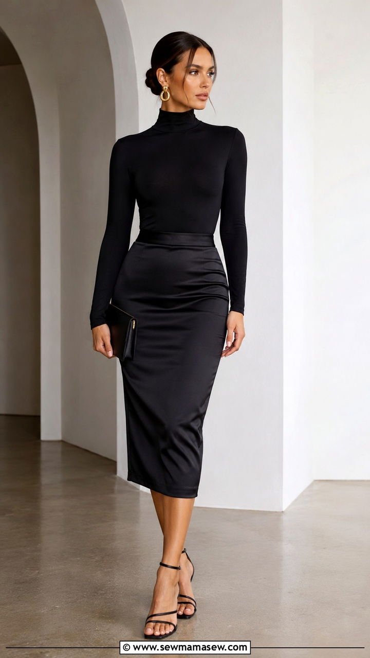 Pencil Skirt with Bodysuit for a Sleek Look - 30 how to style pencil skirt