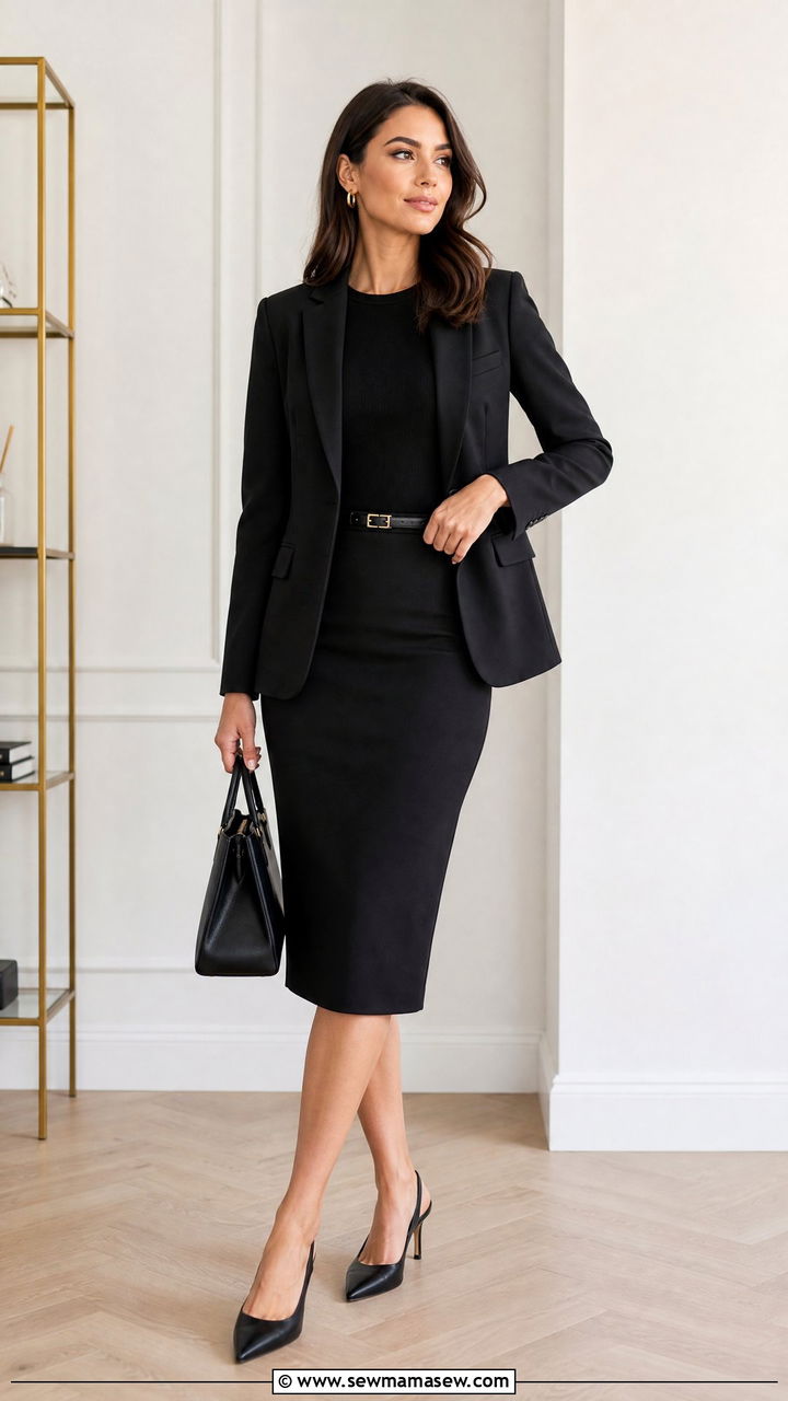 Pencil skirt and blazer work outfit - 30 Management consultant outfit ideas