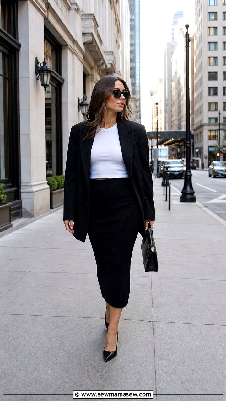 Pencil skirt and pointed toe heels outfit - 40 It girl outfit ideas