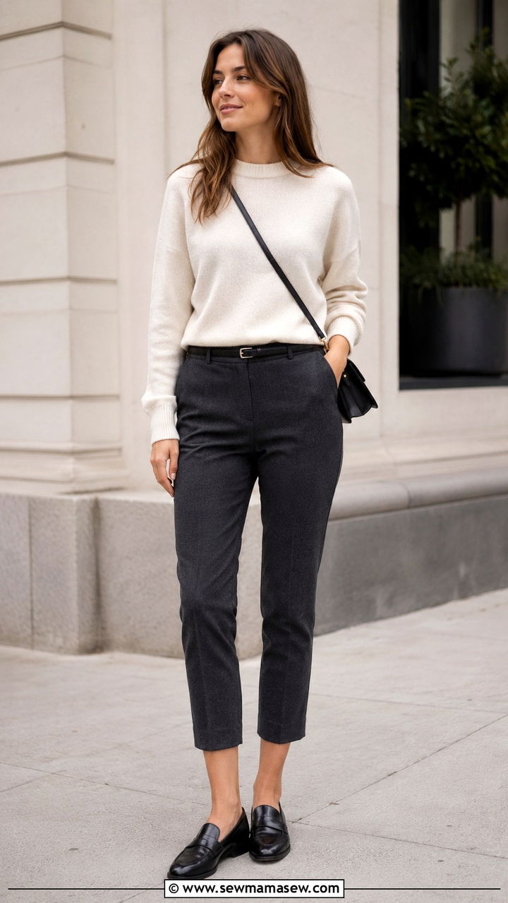 Penny Loafers with Ankle Trousers Outfit - 30 Spring wardrobe essentials 2026