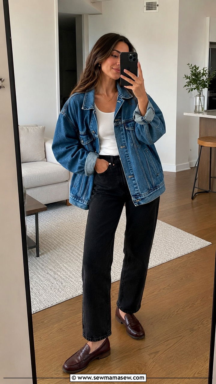 Penny loafers with denim jacket outfit - 30 How to style penny loafers