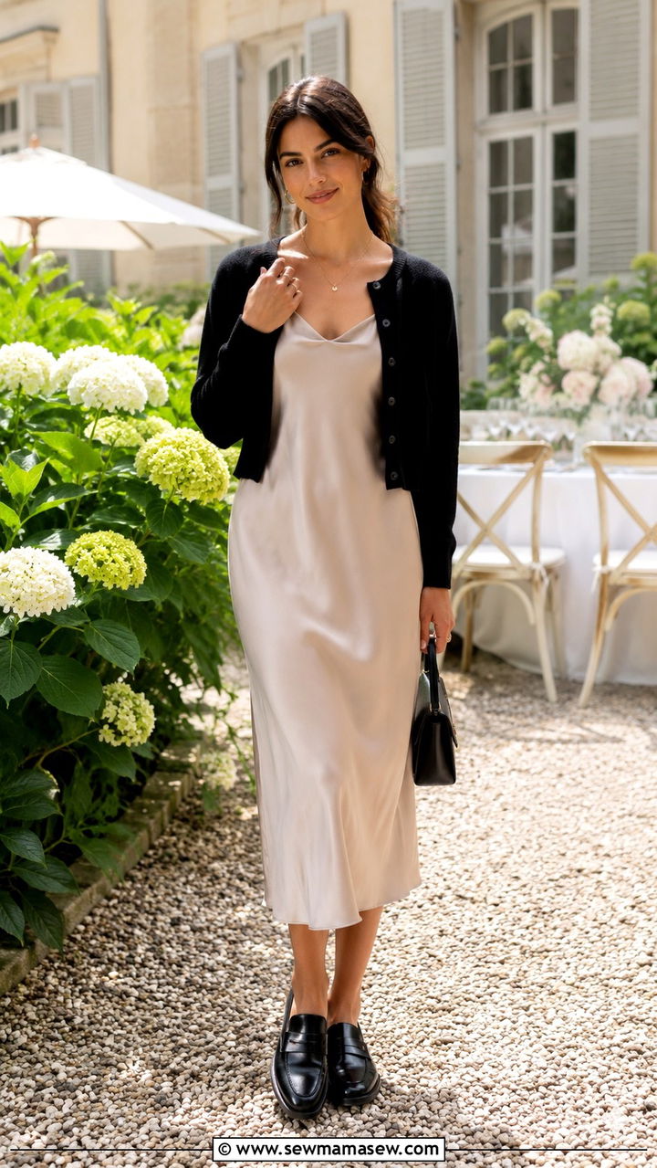 Penny loafers with midi slip dress - 30 How to style penny loafers