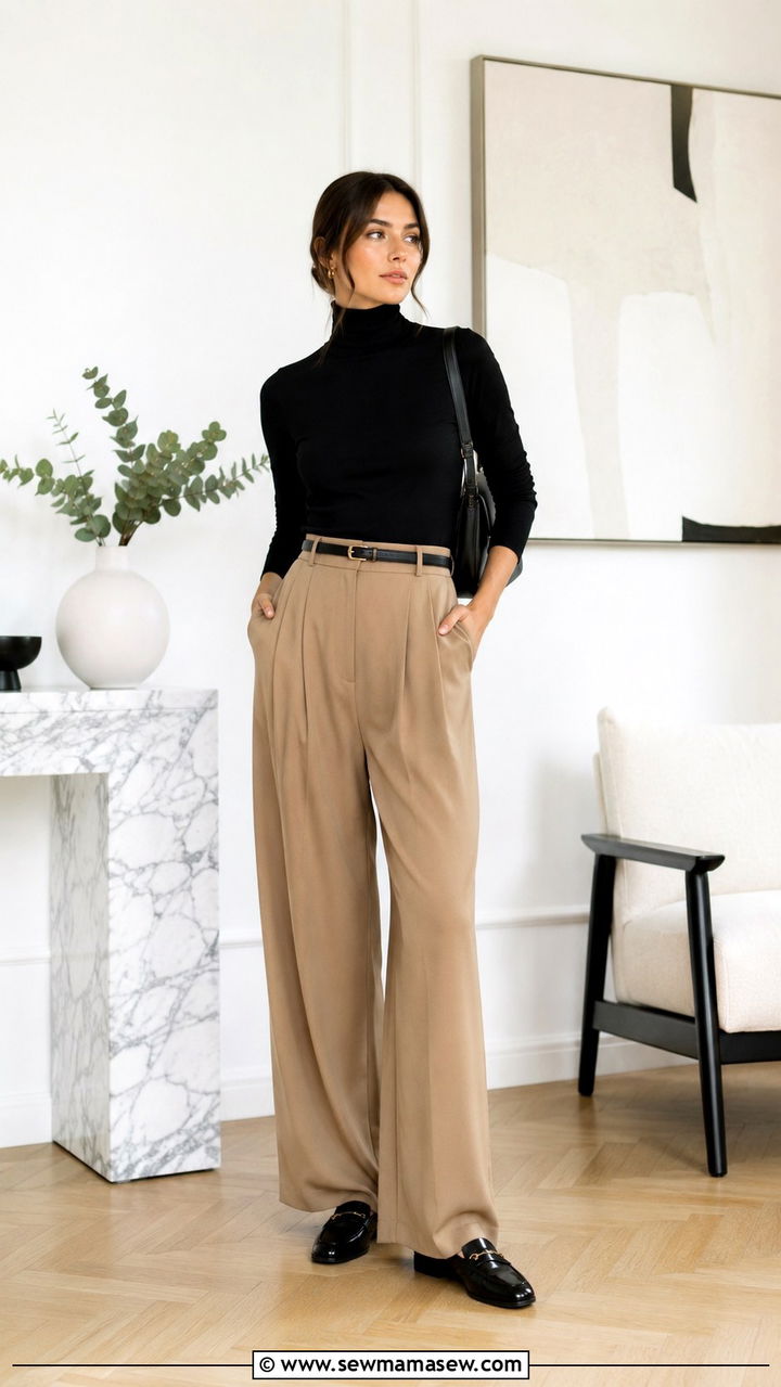 Penny loafers with turtleneck and trousers - 30 How to style penny loafers