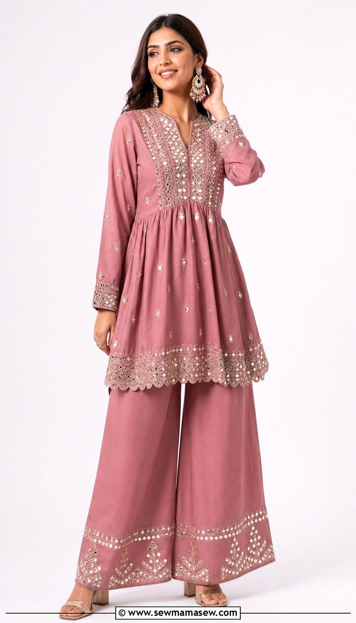 Peplum Kurta With Palazzo Set - 25 Eid outfit ideas Indian